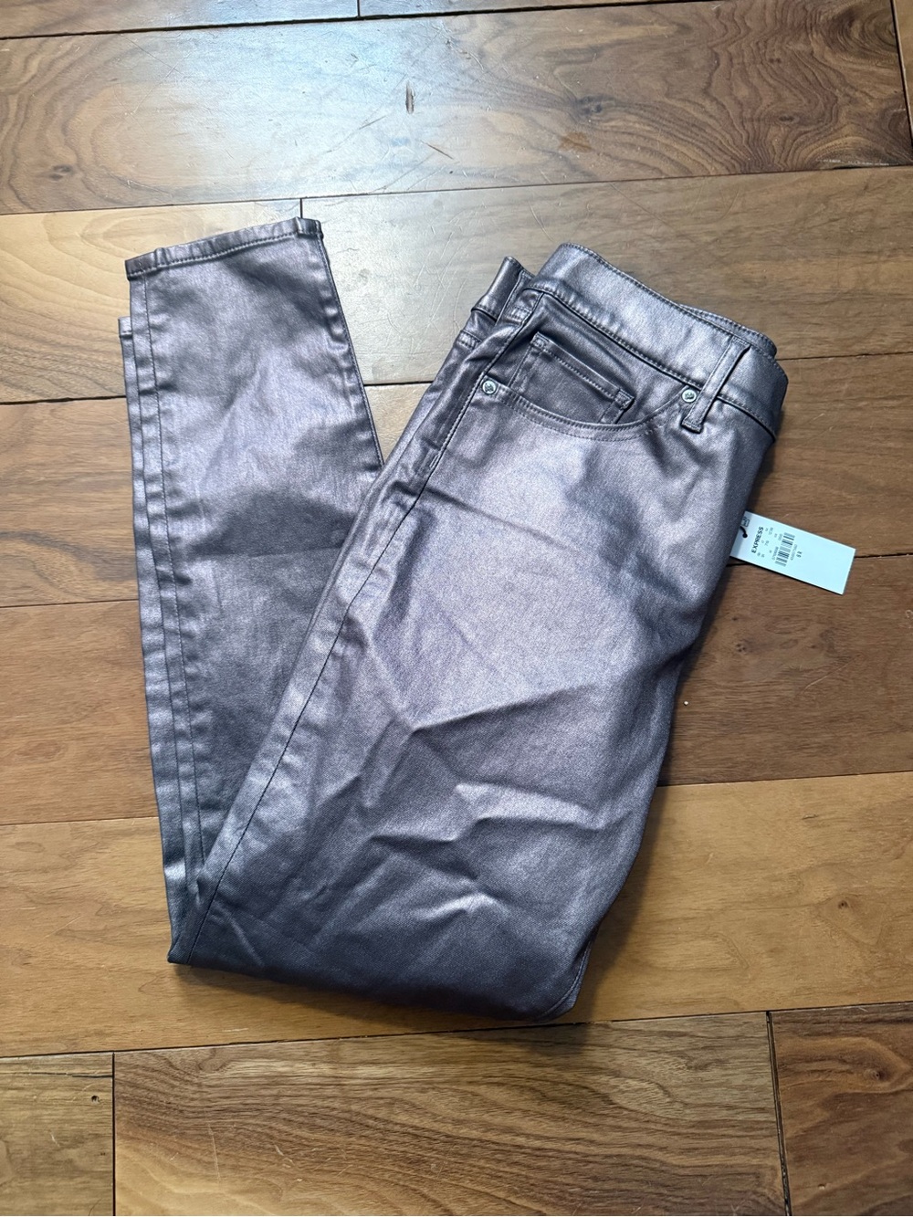 Express Metallic Skinny Jeans - Bronze Shimmer